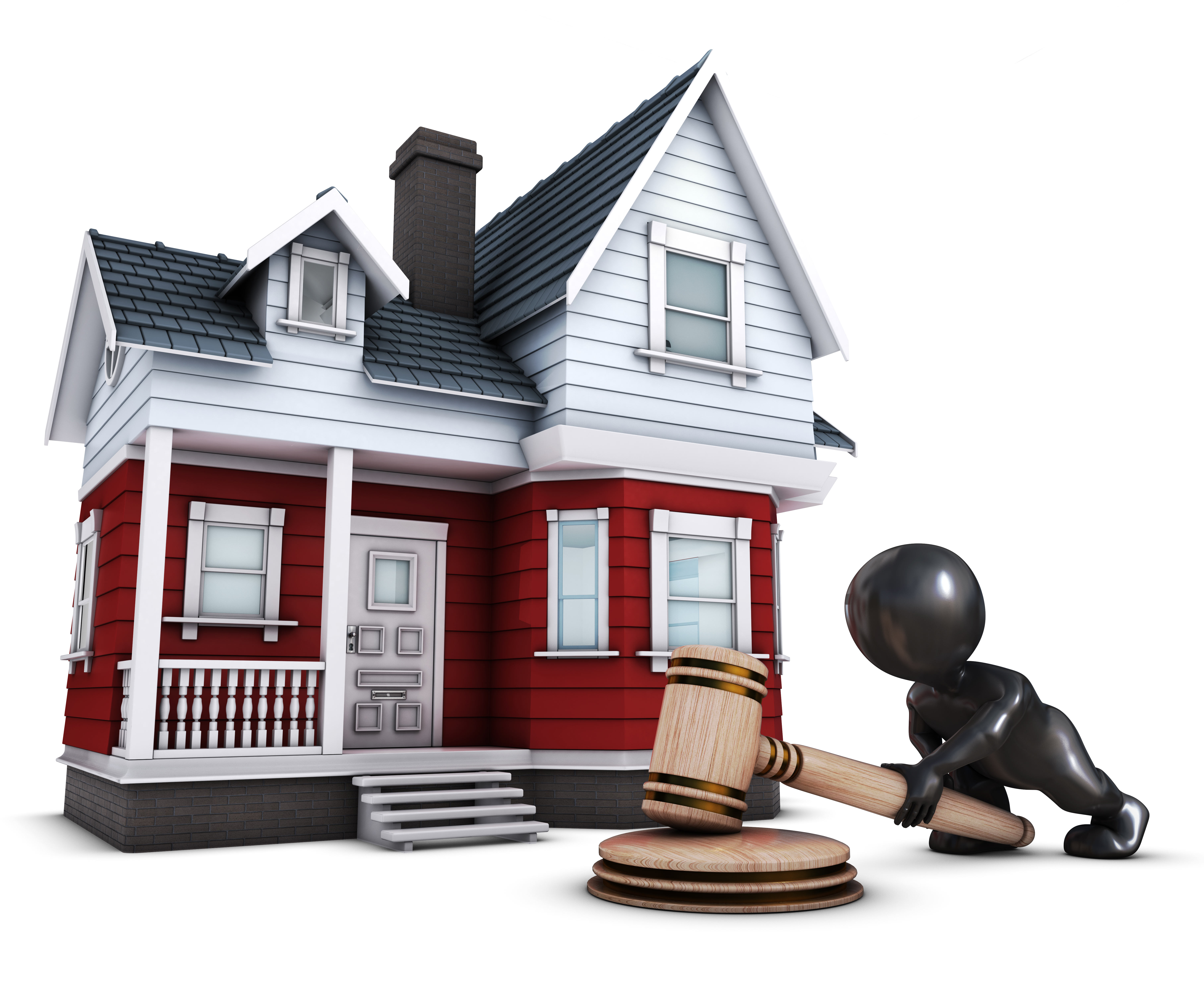 3D Morph Man with house and gavel